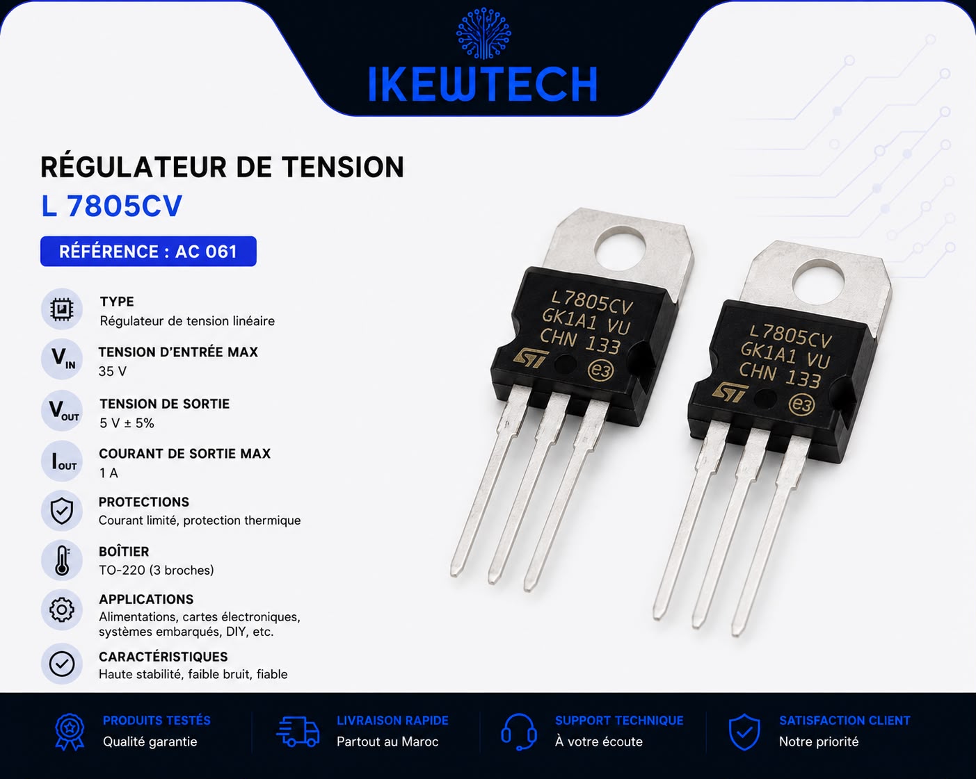 Régulateur de tension L7805CV