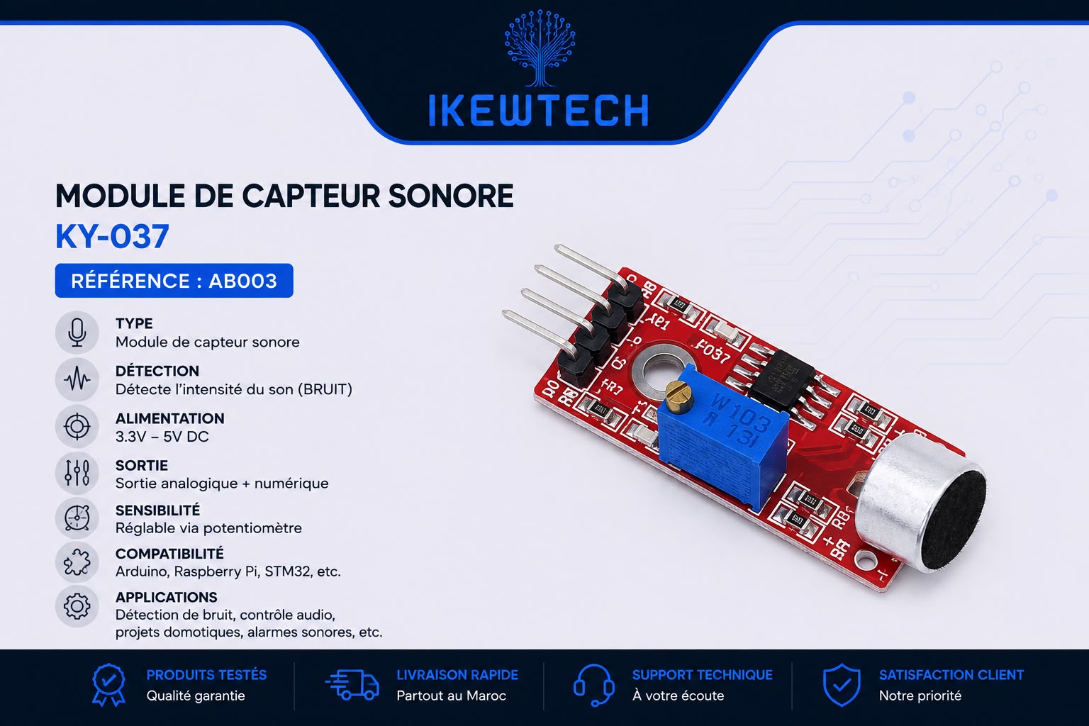Module de capteur sonore KY-037