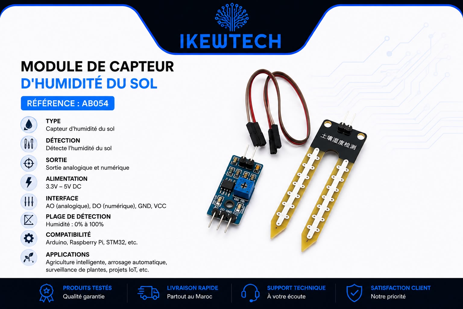 Module de capteur d'humidité du sol