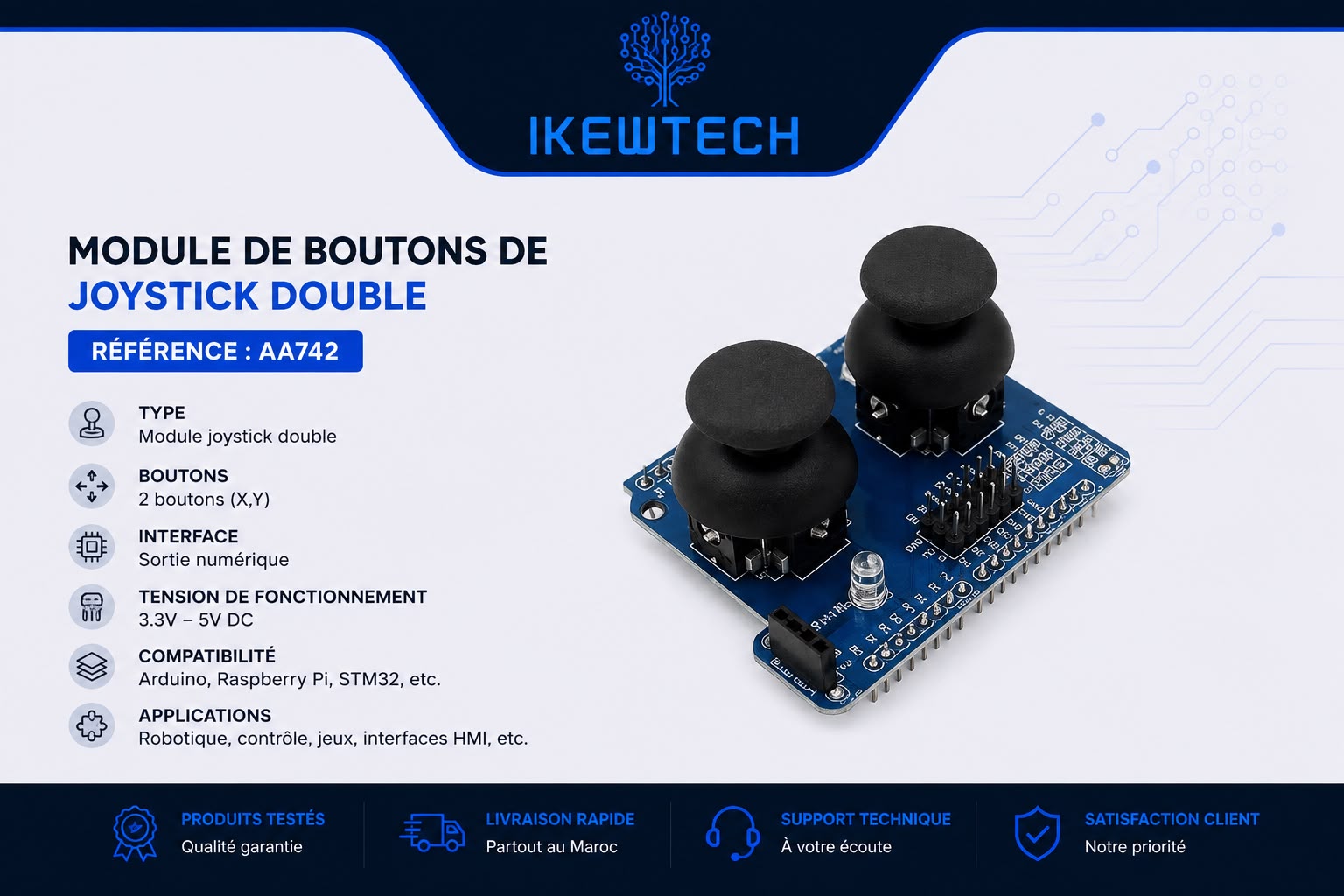Module double joystick pour Arduino