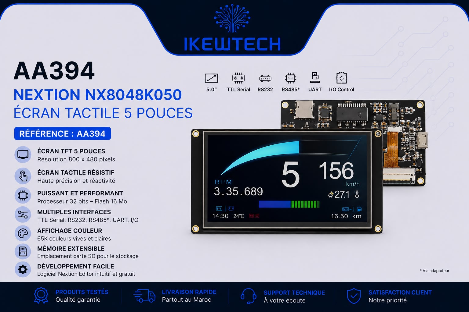 Écran tactile Nextion NX8048K050 5 pouces