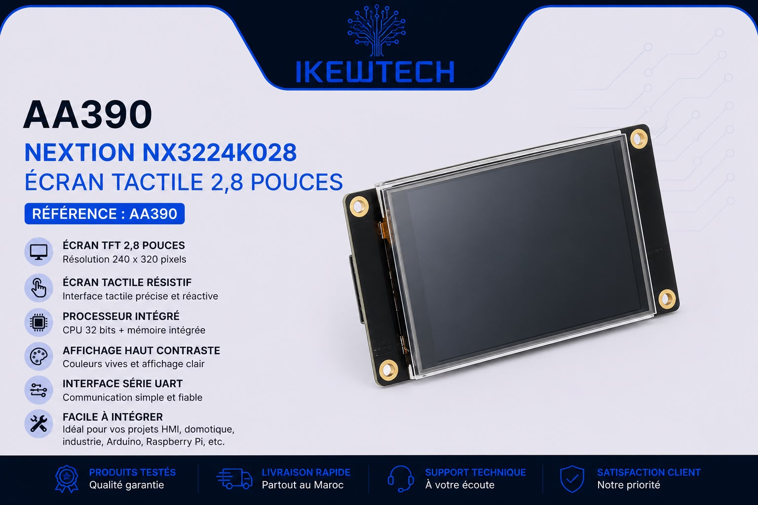 Écran tactile Nextion NX3224K028 2,8 pouces