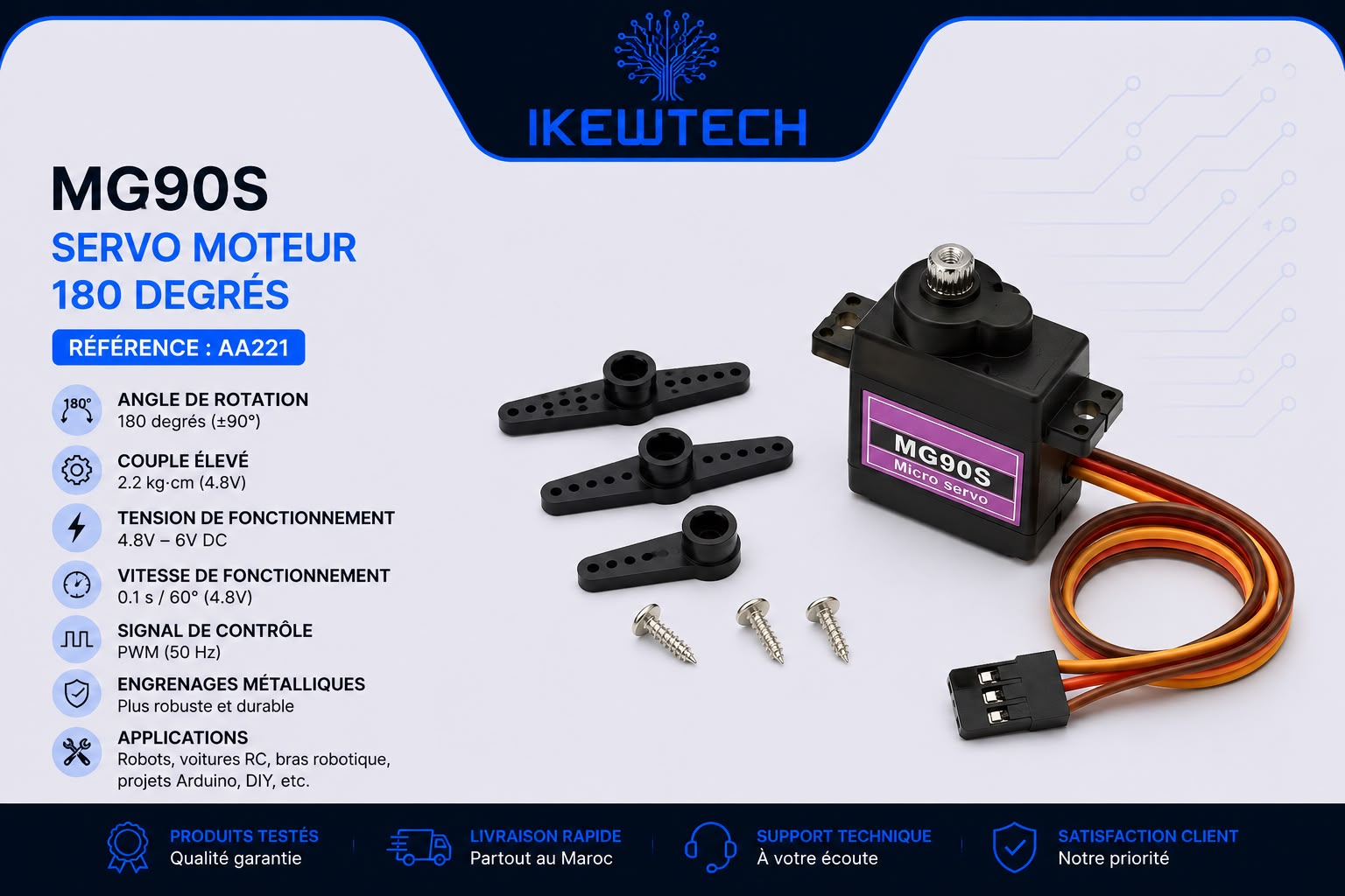 Servo MG90S 180 degrés