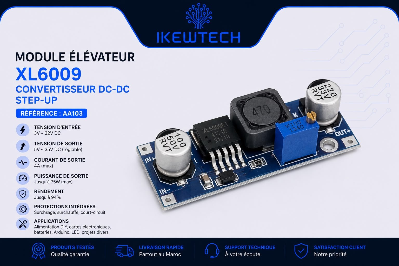 Module élévateur boost XL6009