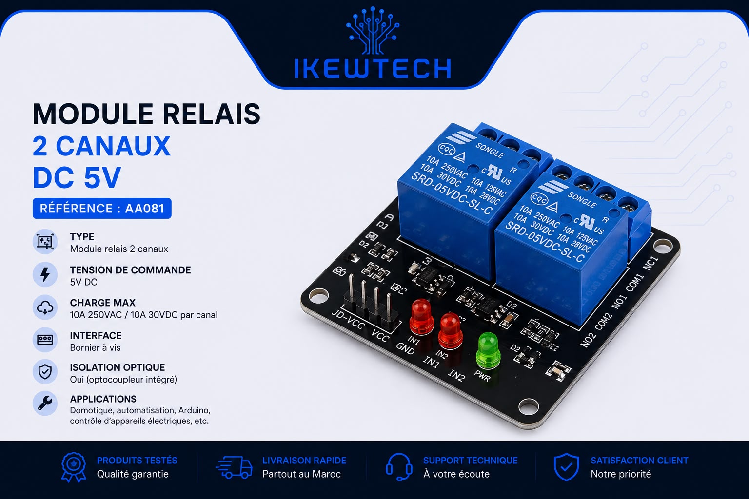 Module relais 2 canaux DC5V