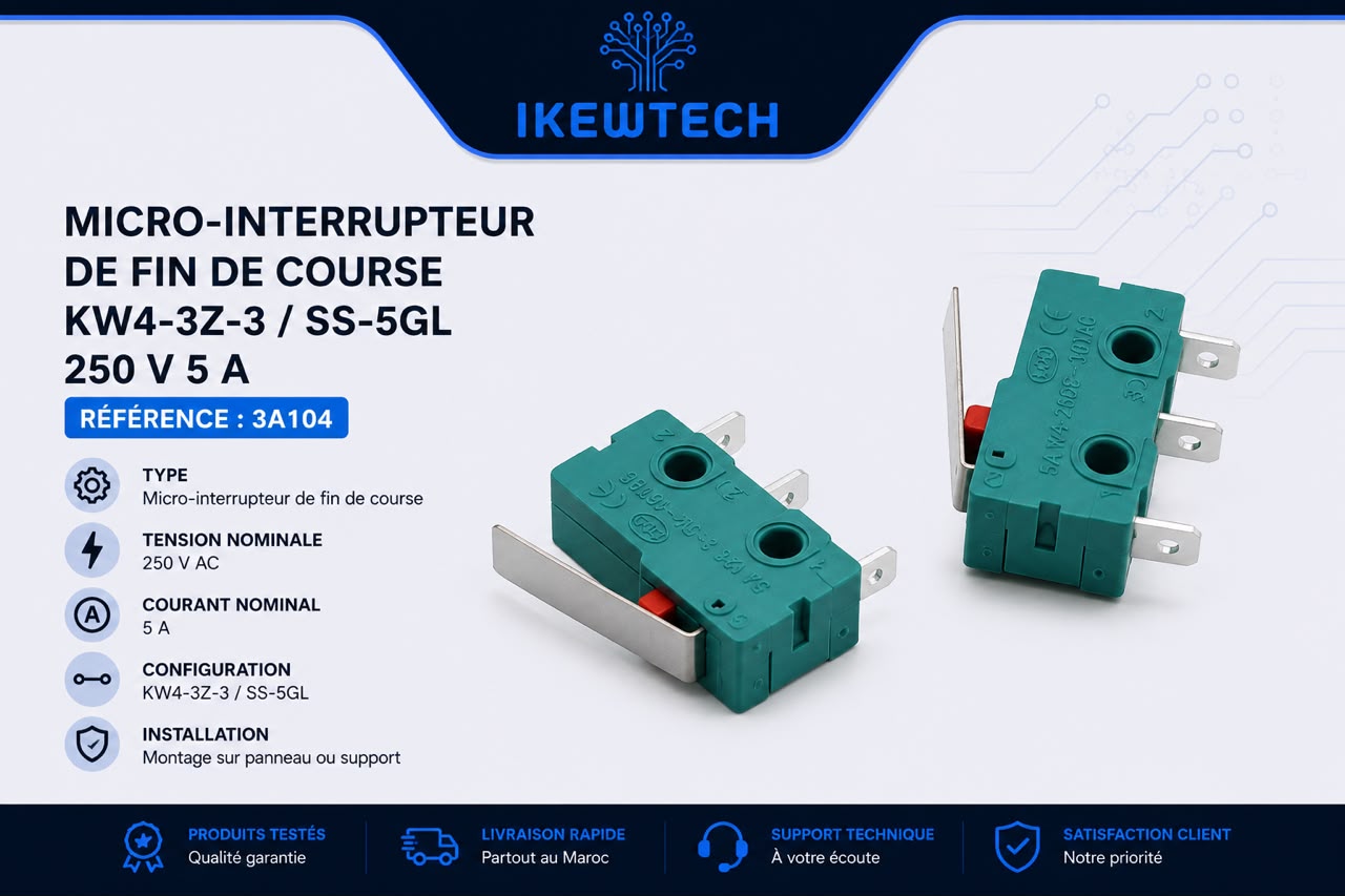 Micro-interrupteur de fin de course KW4-3Z-3 / SS-5GL 250V 5A